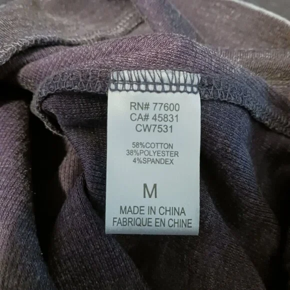 NEW Chaser Ribbed Hooded Pullover Top Faded Purple‎ Hoodie Size M - Picture 6 of 10